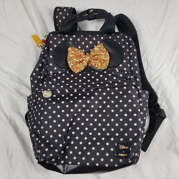 Disney X Igloo Polka Dot Cooler Backpack Glitter Bow I Love Lego Land Key Chain - Picture 1 of 8